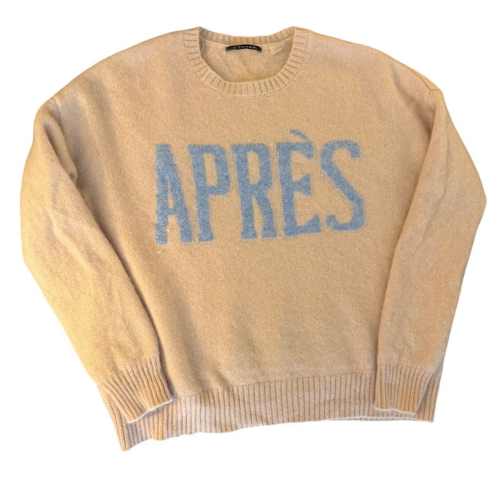 Tahari 100% Cashmere Sweater APRES Oversized Crewneck Medium